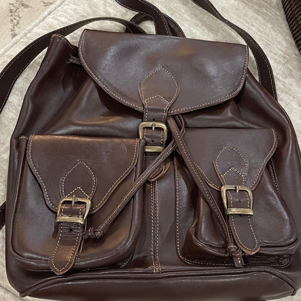 Artisan Dark Brown Leather Backpack